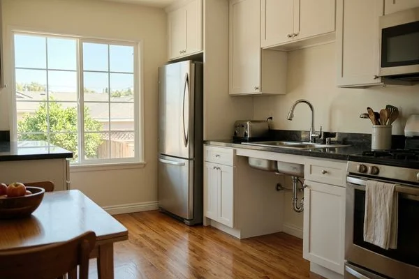 After — restored kitchen, dried in place