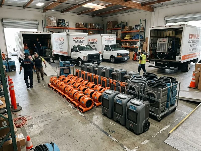 Restoration equipment staged at our North Hollywood headquarters