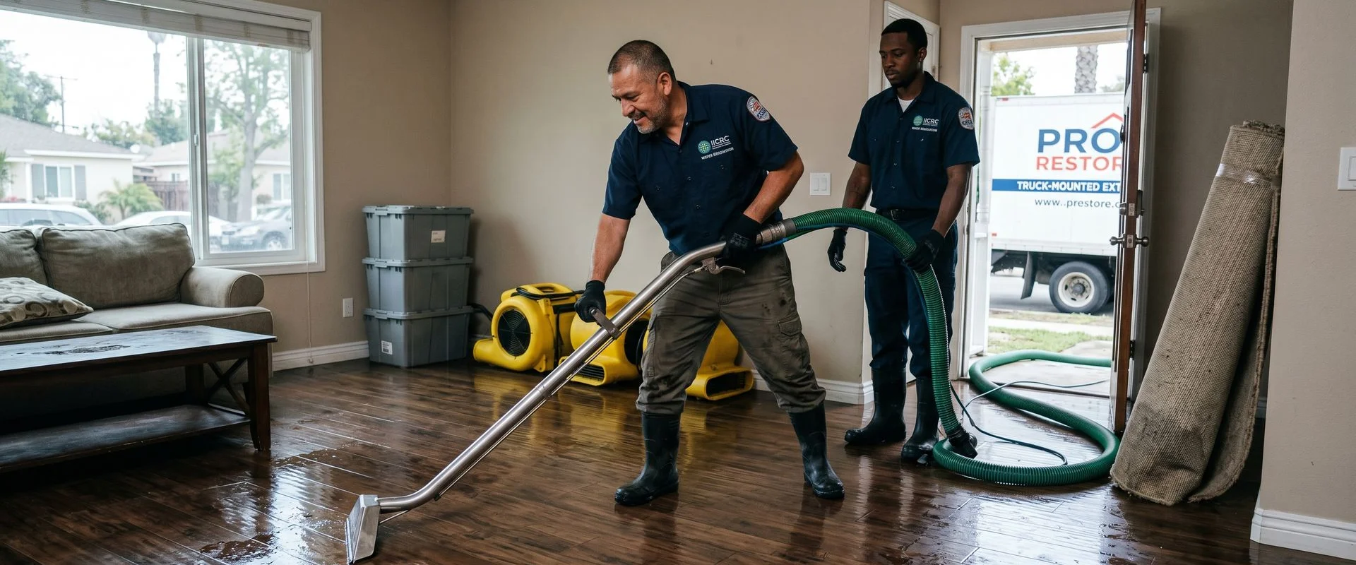 Water extraction equipment running inside a Los Angeles home